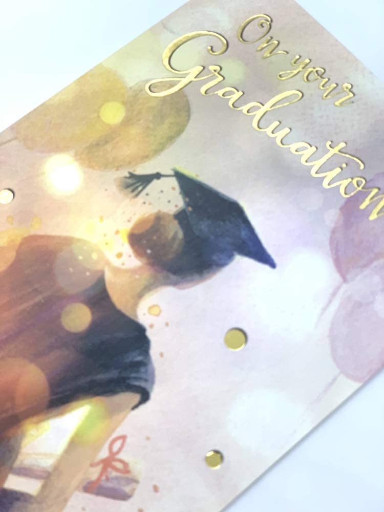 Graduation Card On Your Graduation Girl with Balloons 