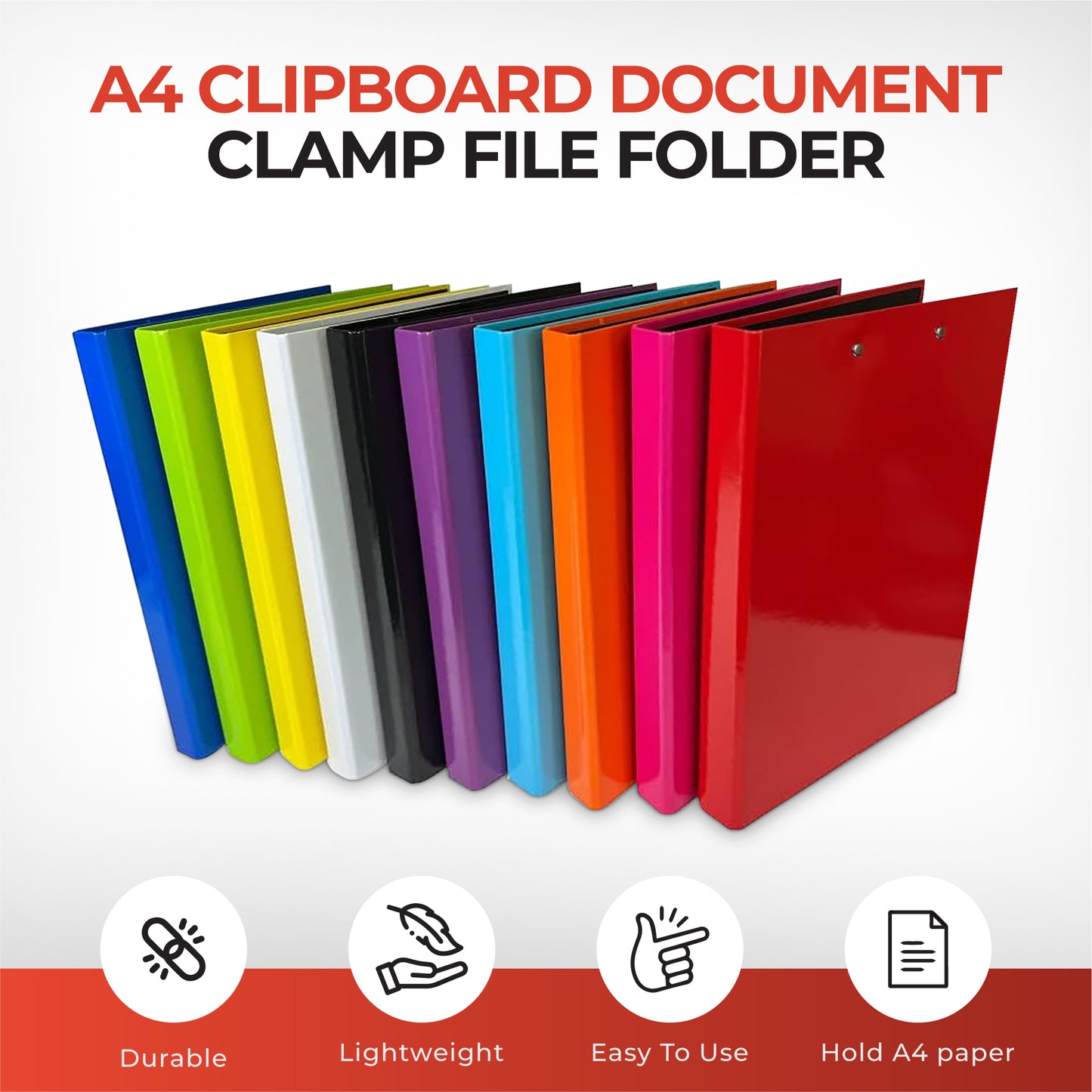 Black A4 Clipboard Document Clamp File Folder