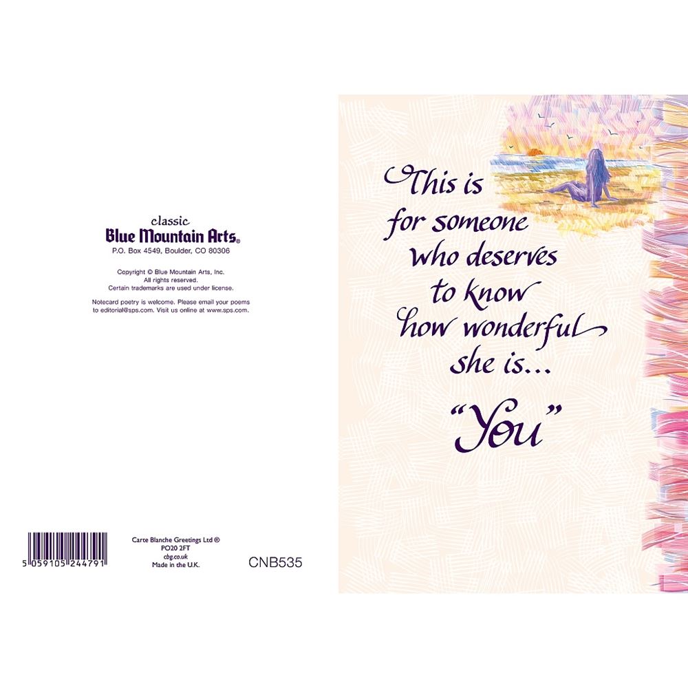 For Someone Deserves How Wonderful She Is.. Sentimental Verses Keepsake Greeting Card