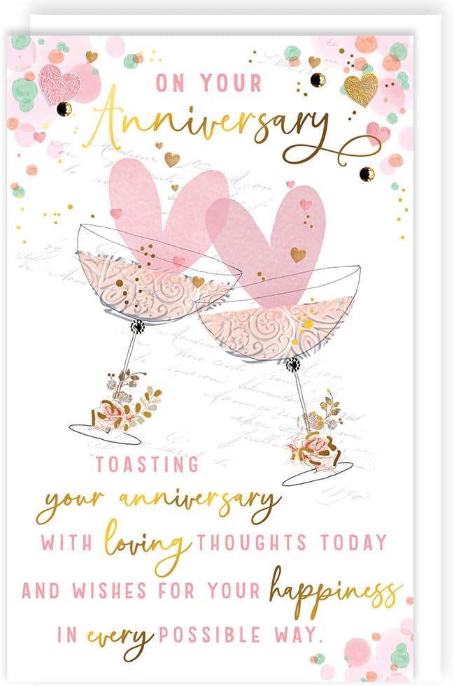 On Your Anniversary Embellished Anniversary Congratulations Card