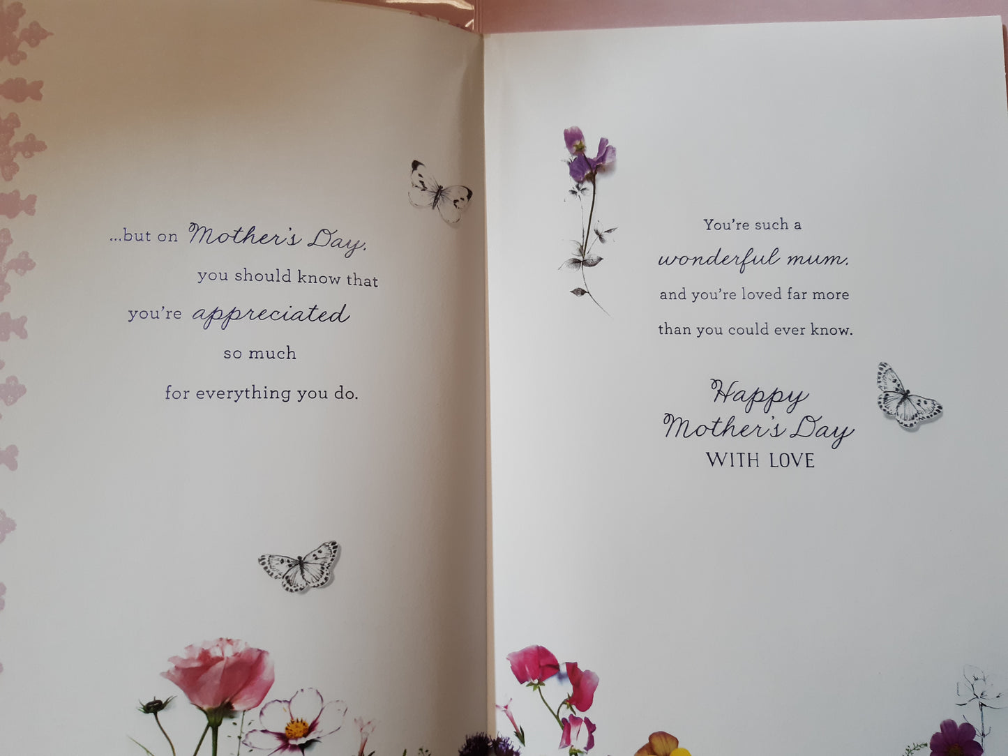 For Mum Laser Cut 3D Butterflies Design Mother's Day Card