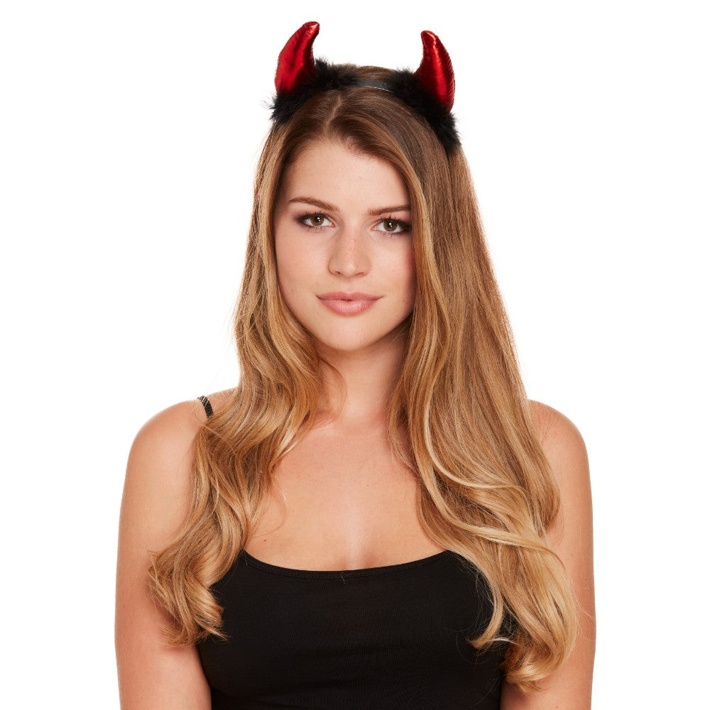 Devil Horns With Fur Hairband