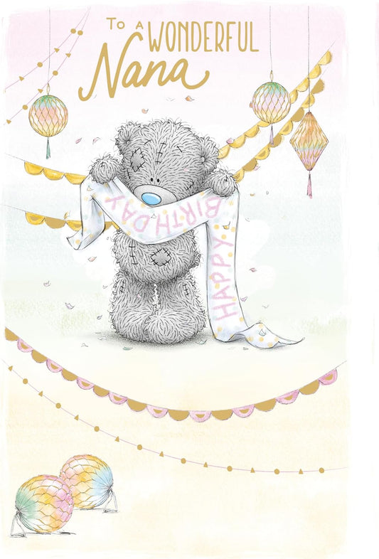 Bear And Banner Nana Birthday Card