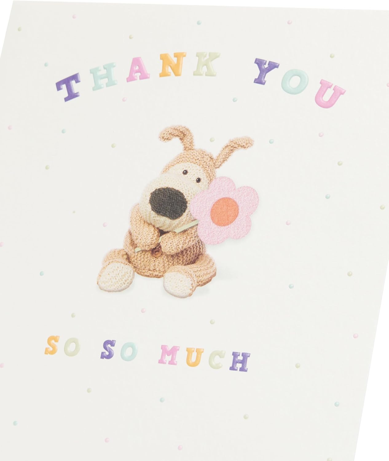 Boofle Holding Flower Thank You Card