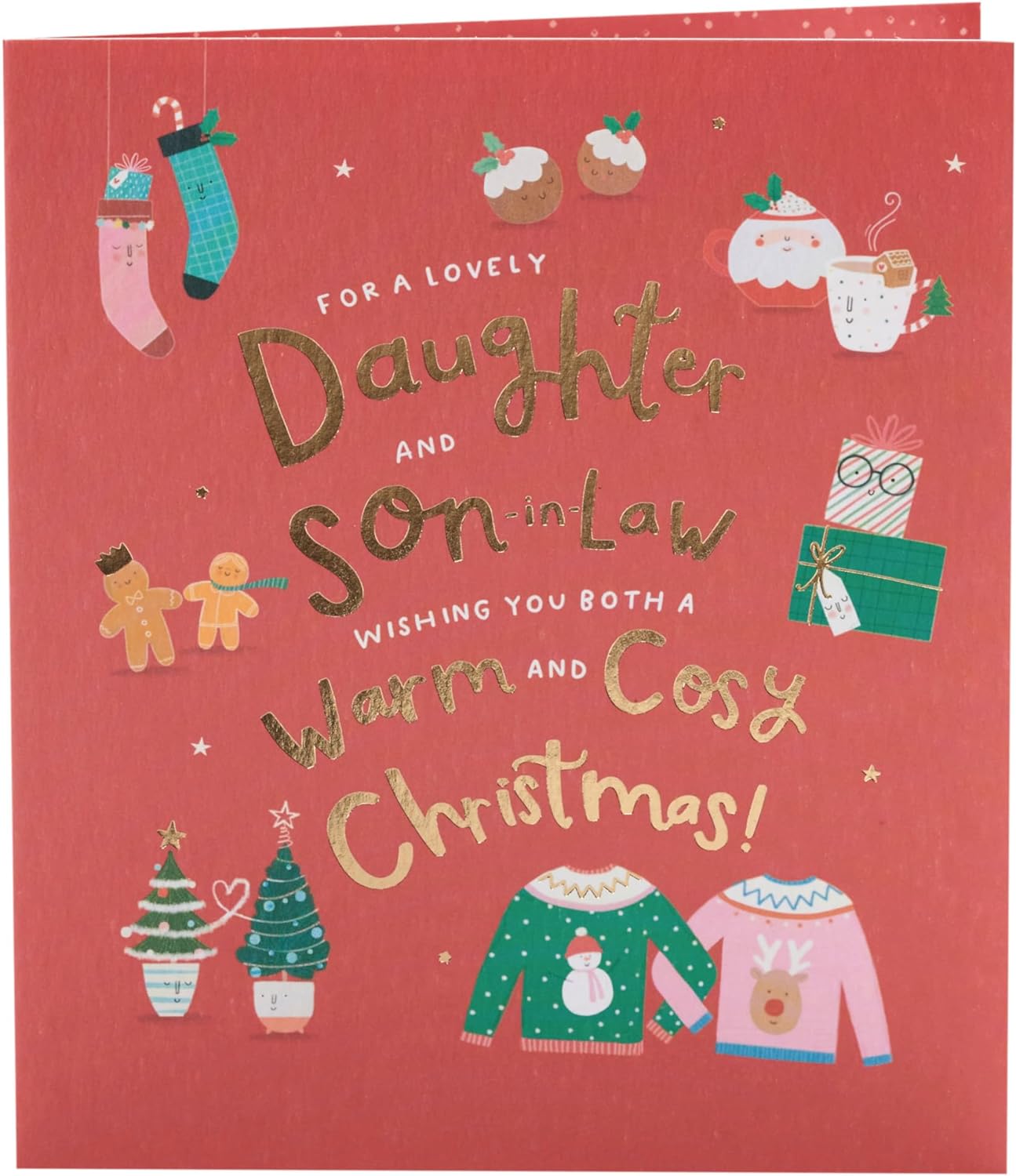 Daughter & Son-in-Law Christmas Card Sweet Cosy Design 