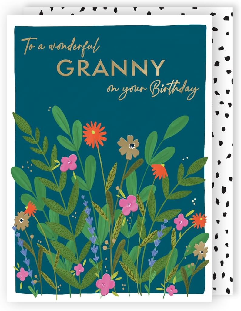 Flower Power! Wonderful Granny Contemporary Birthday Card