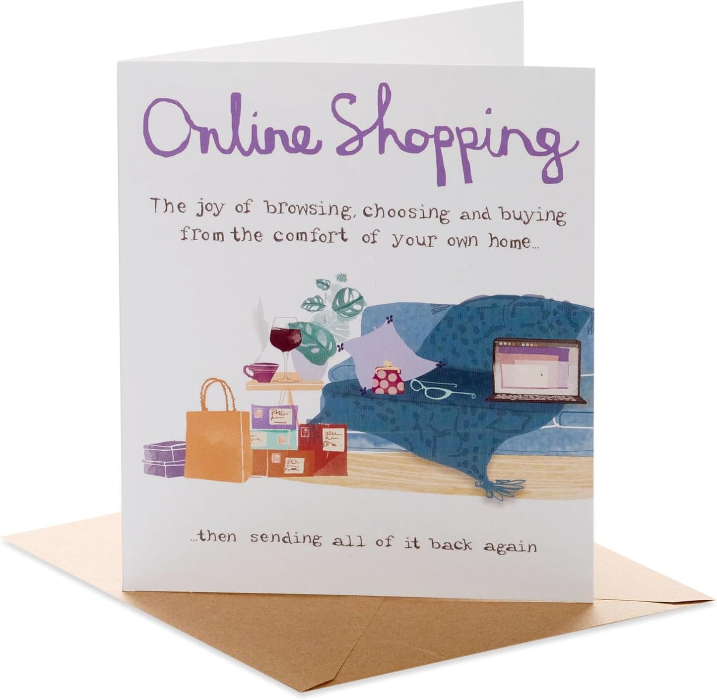 Funny Online Shopping Design Birthday Card