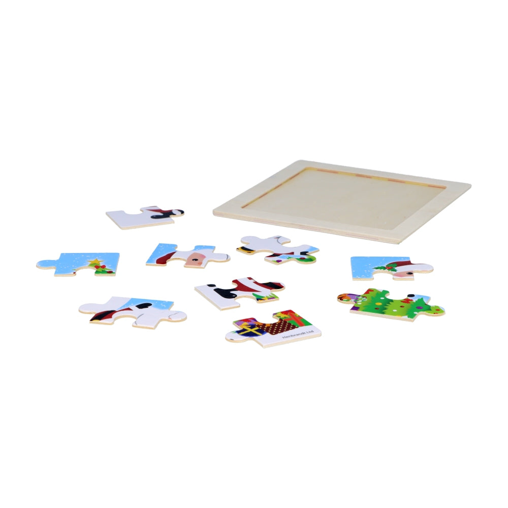 Box of 48 Wooden Christmas Mini Jigsaw Puzzles 11cm