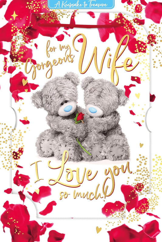 Bears Sat With Rose Wife Valentine's Day Card