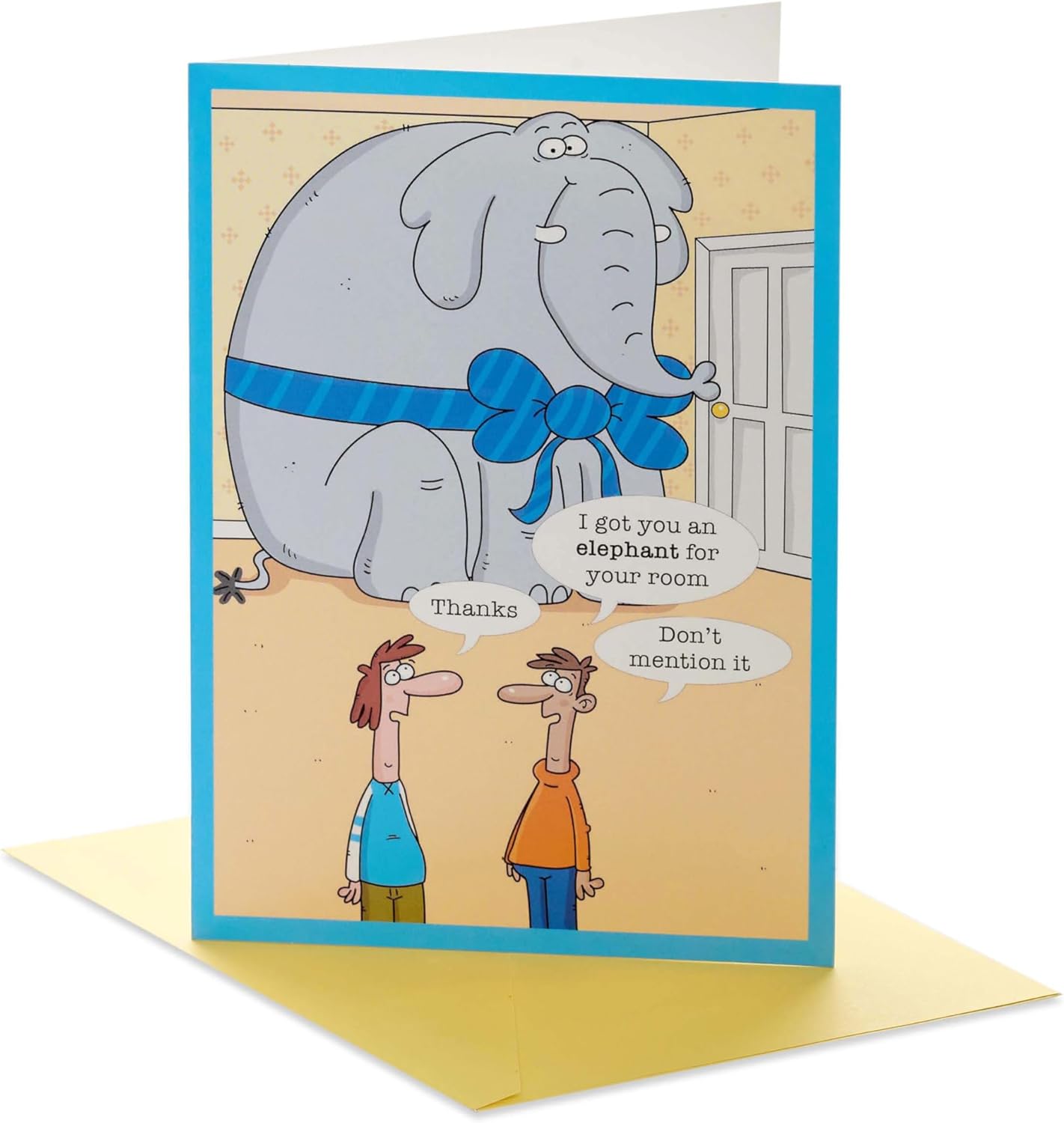 Funny Elephant In The Room Design Birthday Card