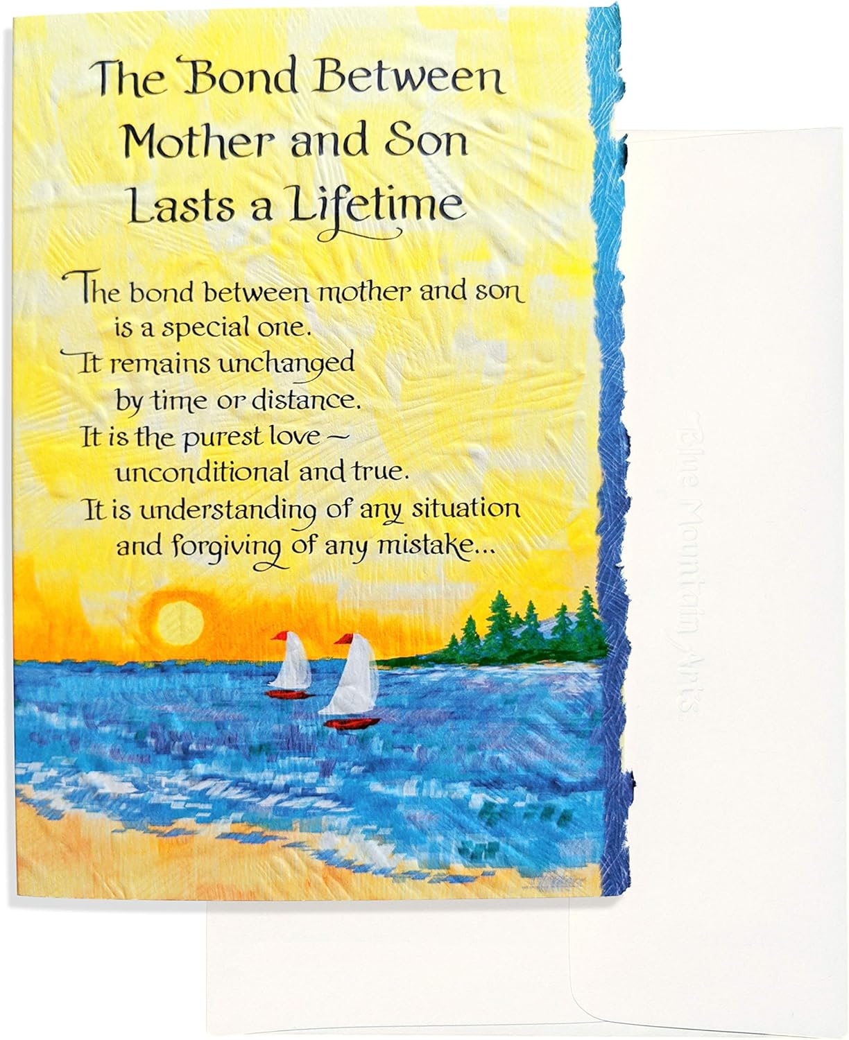 “The Bond Between Mother and Son Lasts a Lifetime” Perfect Birthday, Graduation, Mother’s Day Card