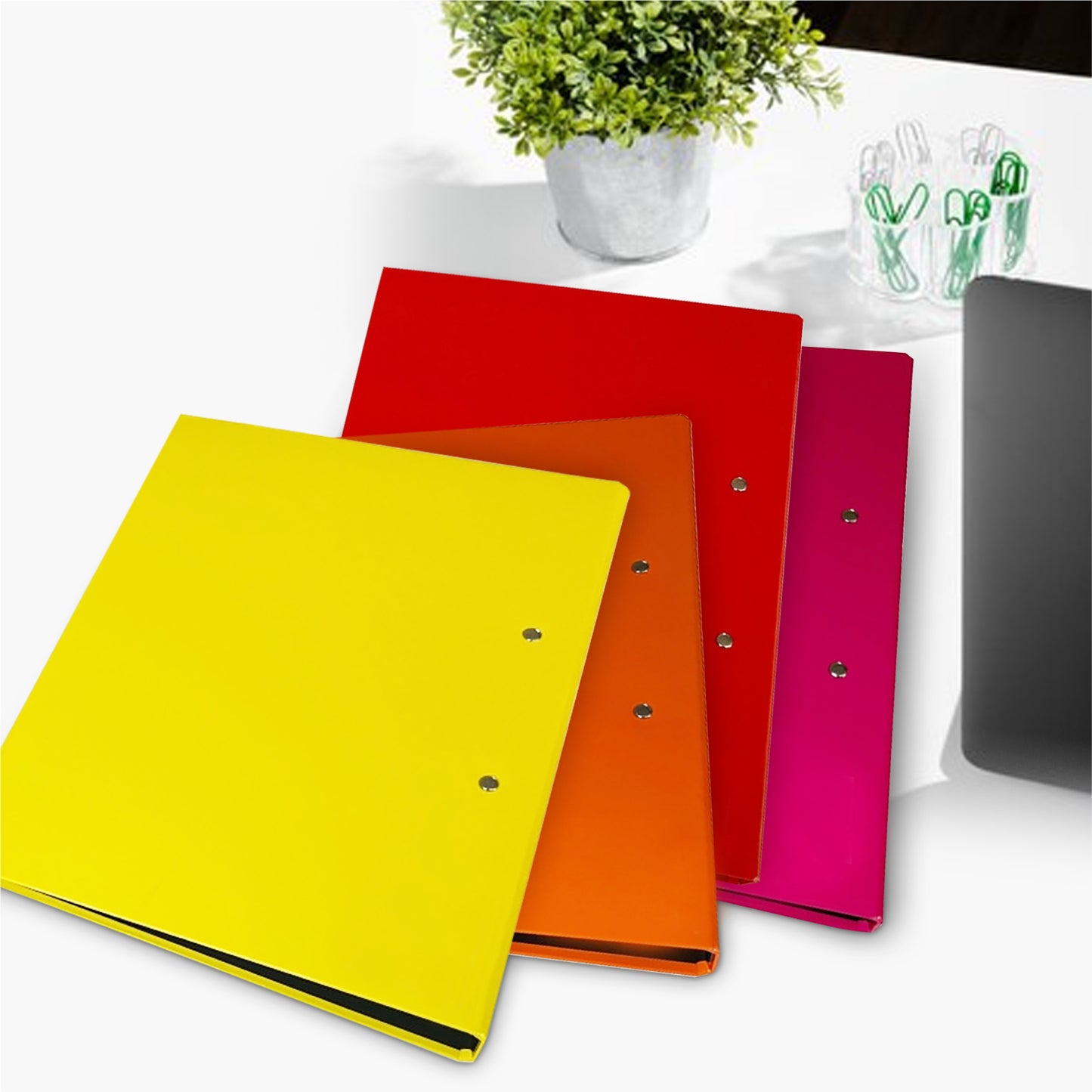 Pack of 10 Assorted Colour A4 Clipboard Document Clamp File Folders