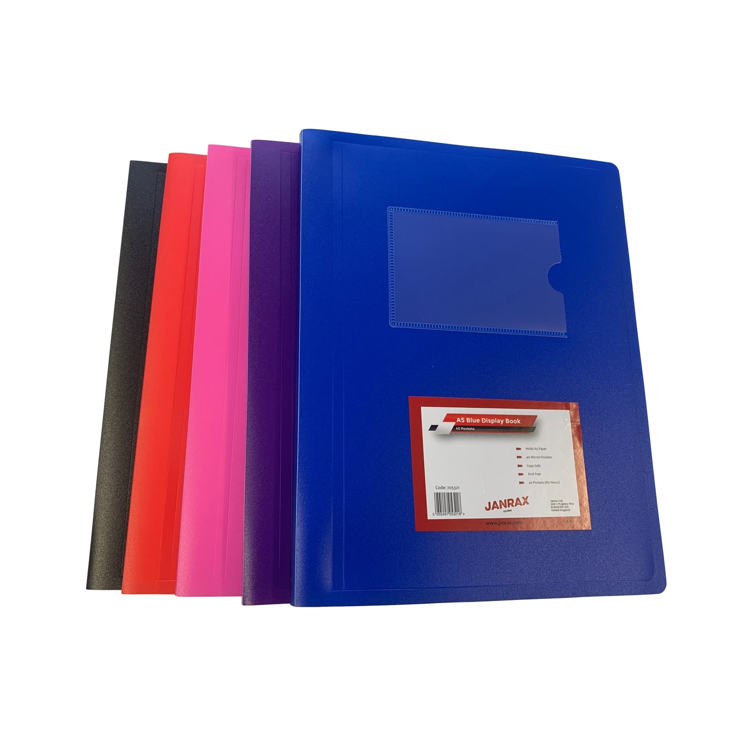 A5 Red Flexible Cover 40 Pocket Display Book