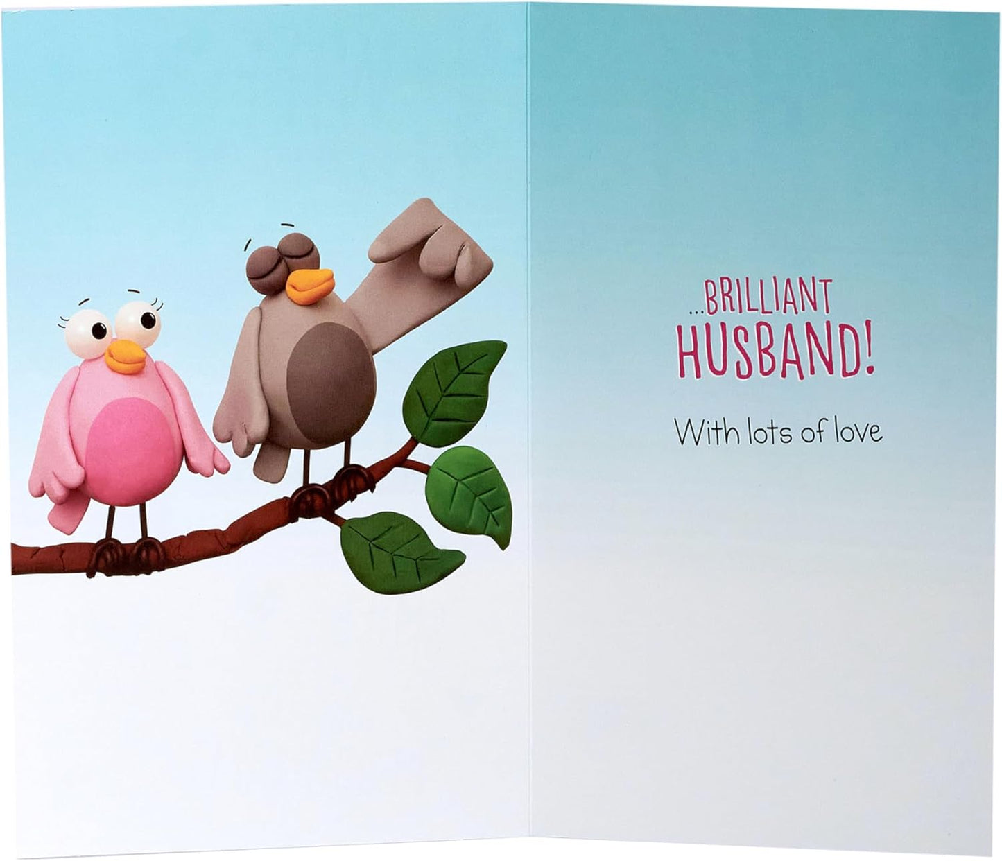 Cartoon Two Birds Design Wife Anniversary Card