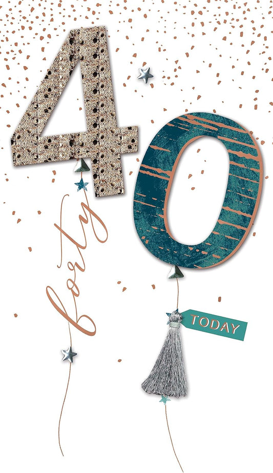 Embellished Balloons 40th Birthday Card