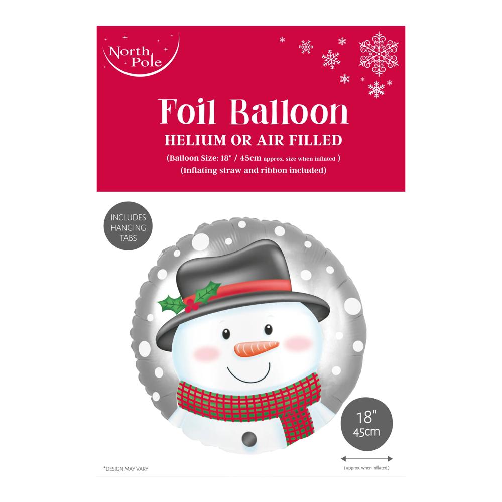 18" Snowman Head Christmas Foil Balloon