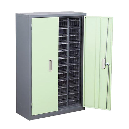 Clear 48 Drawers Parts Cabinet Storage Unit with Metal Door and Lock