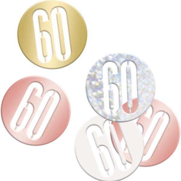 Birthday Rose Gold Glitz Number 60 Confetti 5oz