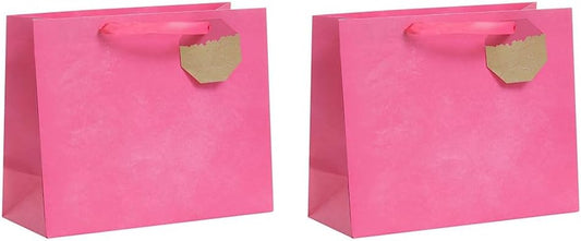 Bright Pink Design Large Gift Bag for Her/Friend (Pack of 2)