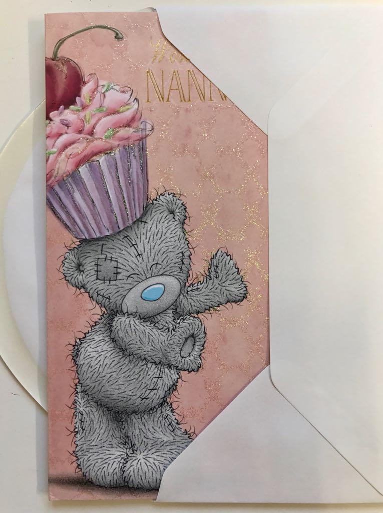 Wonderful Nannie To You Bear Cupcake On Head Design Mother's Day Card