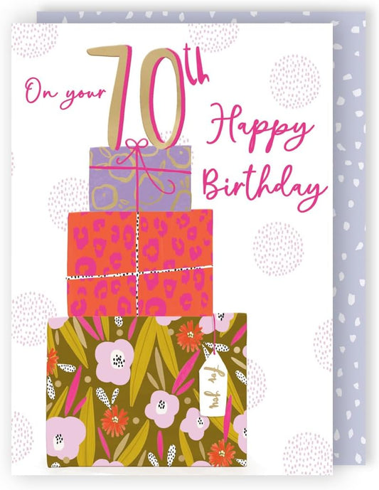 Unwrappable Fun! Contemporary 70th Birthday Card