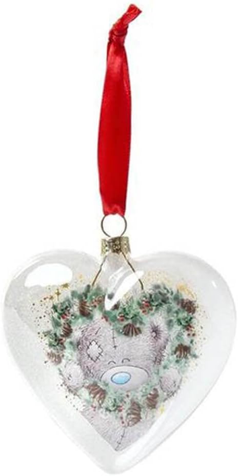 Me To You Bear Tatty Teddy Heart Glass Christmas Tree Bauble