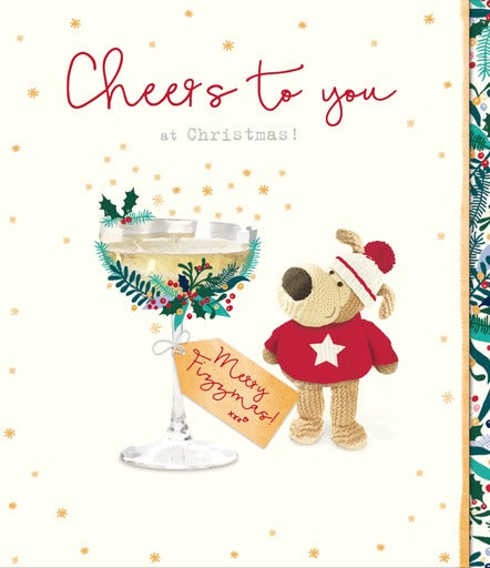 Boofle with Cocktail Glass Christmas Card