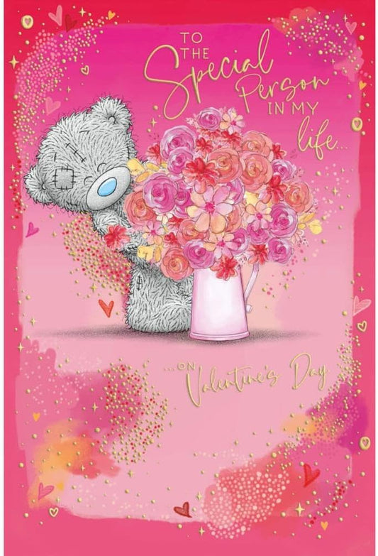 Bear With Vase Of Flowers Special Person In My Life Valentine's Day Card