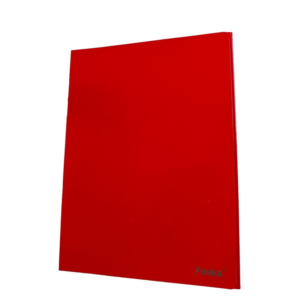 Red Laminated Card 3 Flap Folder with Elastic Closure 600gsm