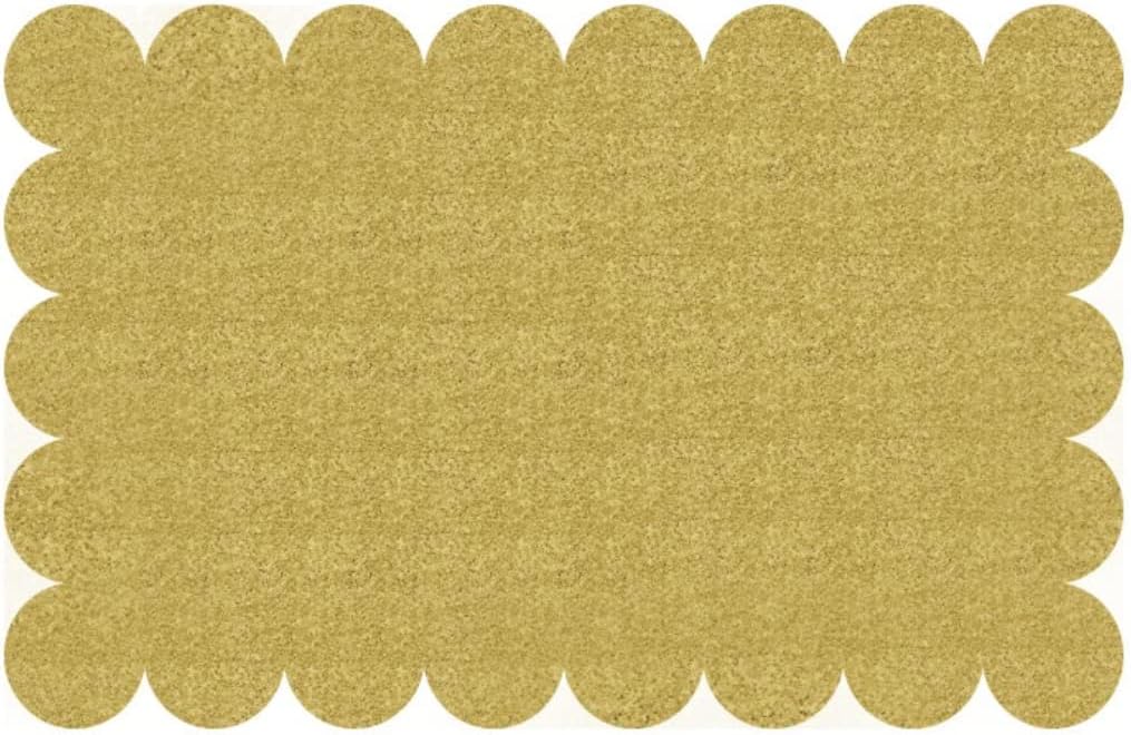 Pack of 8 Gold Glitter Scalloped Plastic Placemats