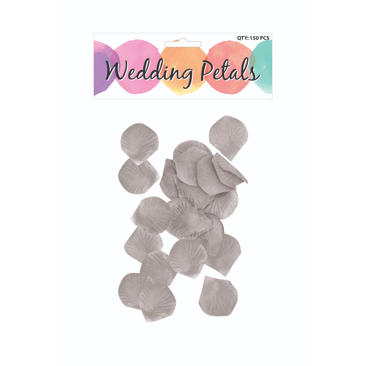 Pack of 150 Silver Decoration Petals 4.5 x 5cm - Wedding Valentine's Day Flower Decor