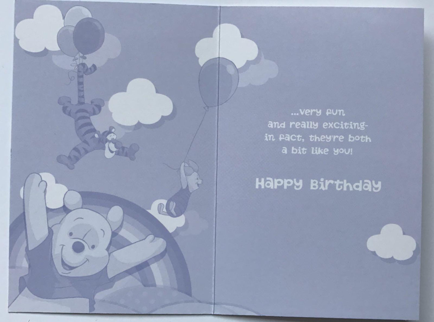 Disney winnie the pooh birthdays are like balloons... birthday card 