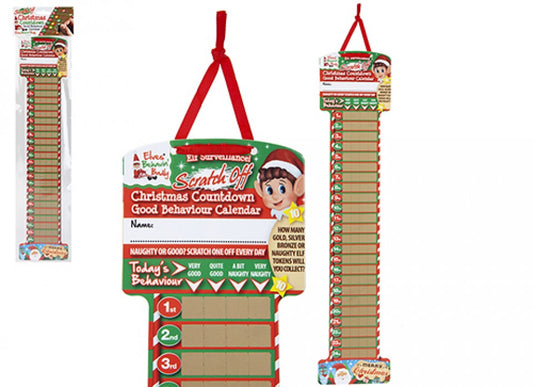 Elf Scratch Off Christmas Count Down Advent Calendar