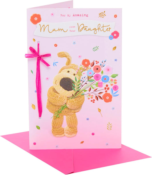 Boofle Holding A Bouquet From Daughter Mother's Day Card