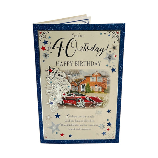 Age 40 Sport Car Design Sentimental Birthday Card