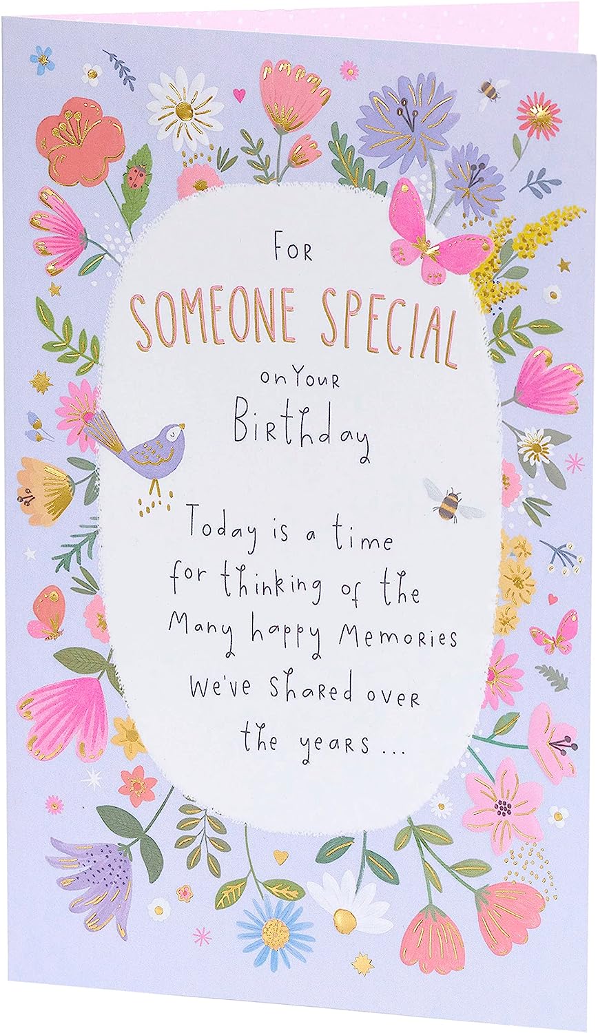 Colourful Floral Design Birthday Card