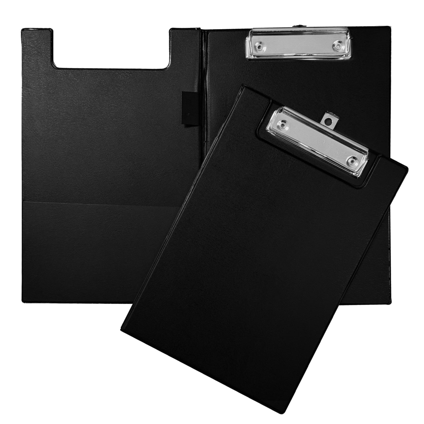 A5 Black Foldover Clipboard with Pen Holder