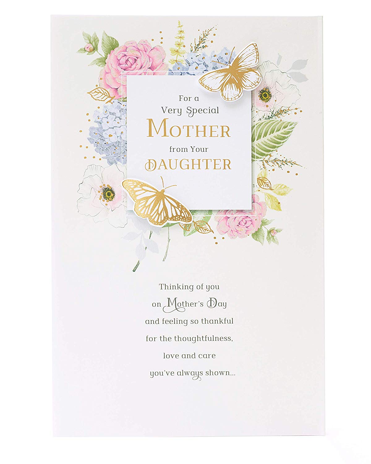 For A Special Mother From Your Daughter Floral Sentimental Design Mother's Day Card