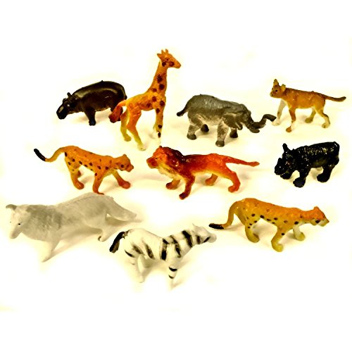 10 Assorted Mini Jungle Animal Figures