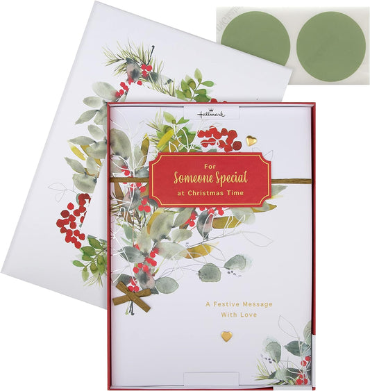 Classic Seasonal Foliage Design Boxed Christmas Card for Someone Special