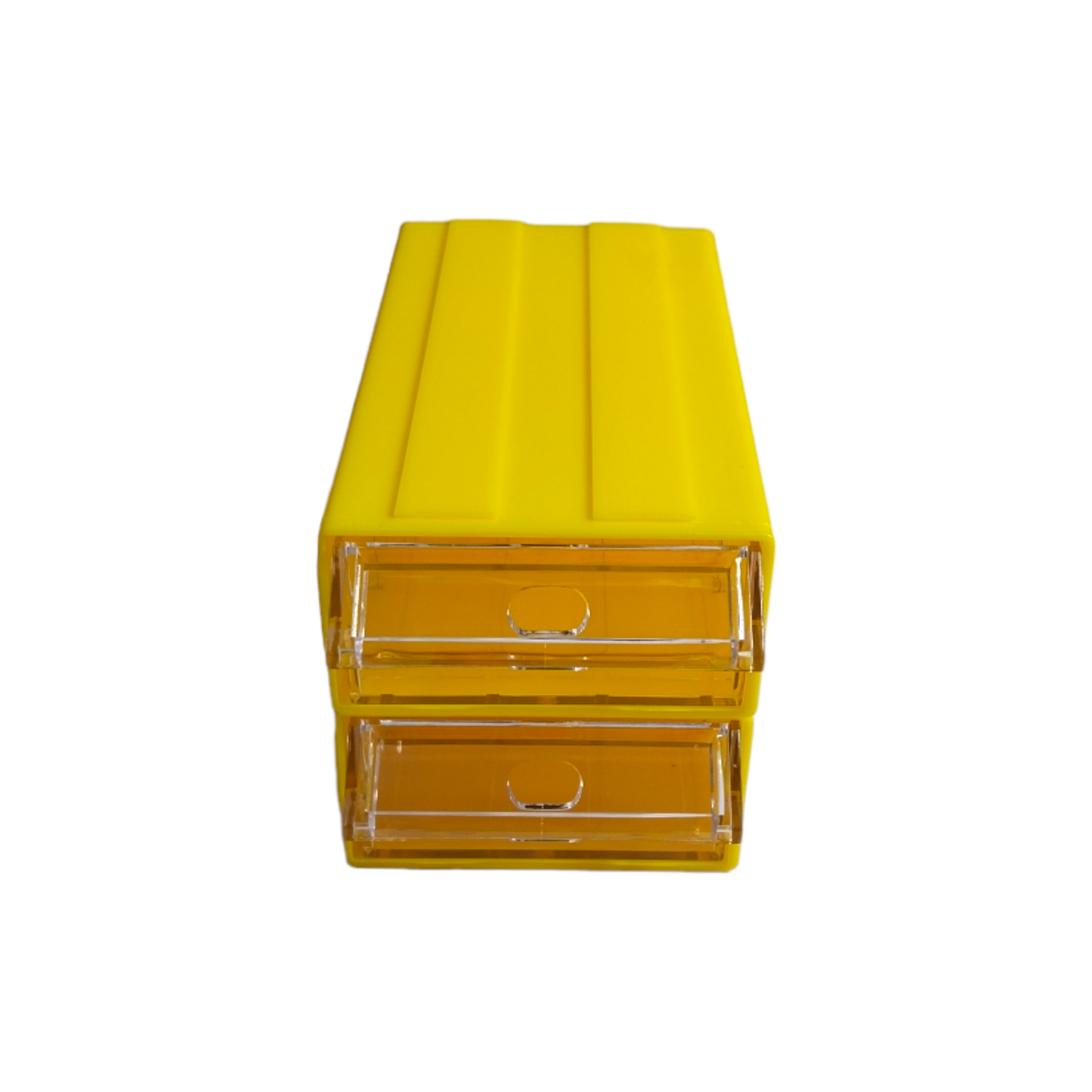 Yellow Stackable Plastic Storage Drawers L183xW110xH61mm with Removable Compartments