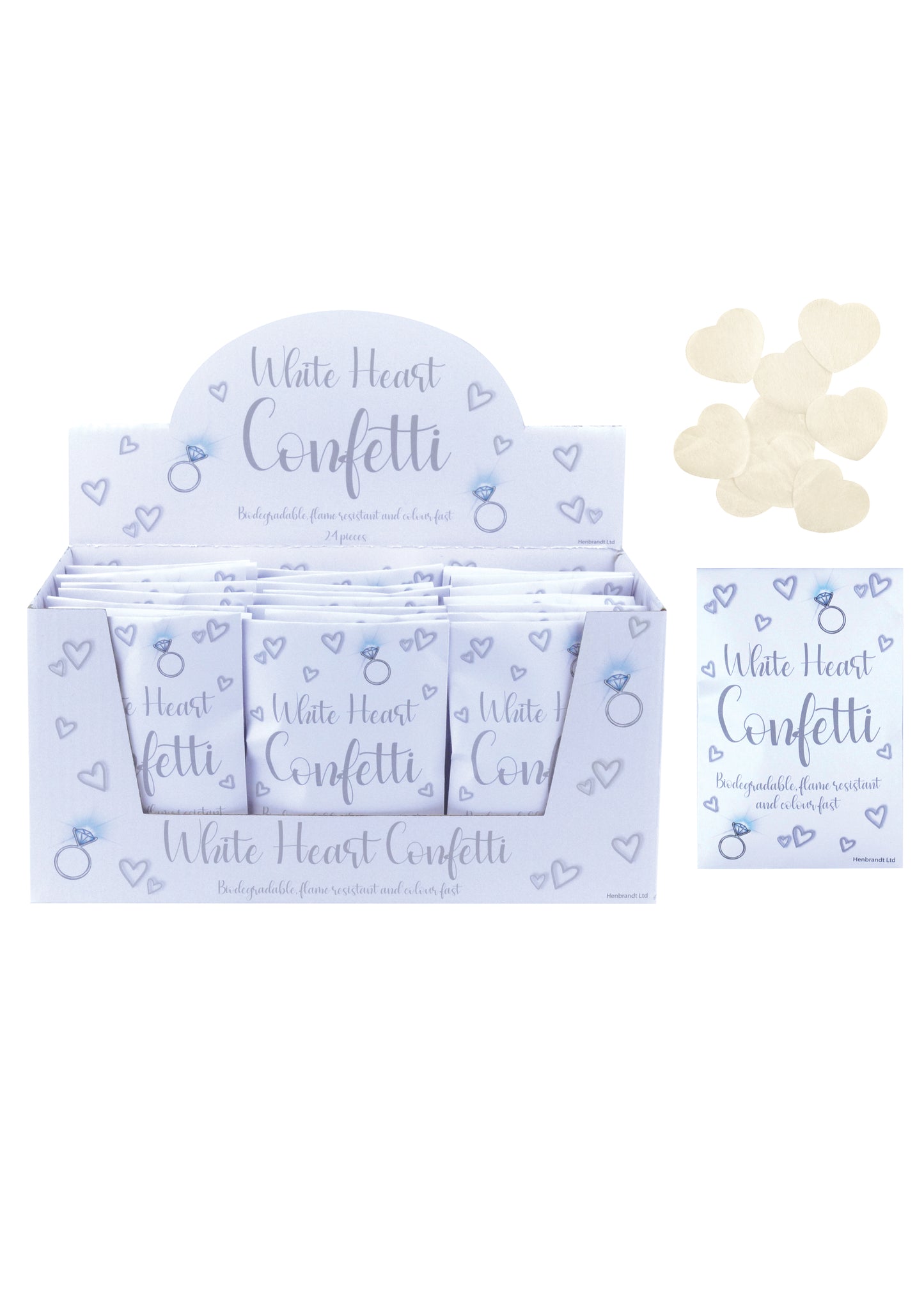 White Heart Confetti