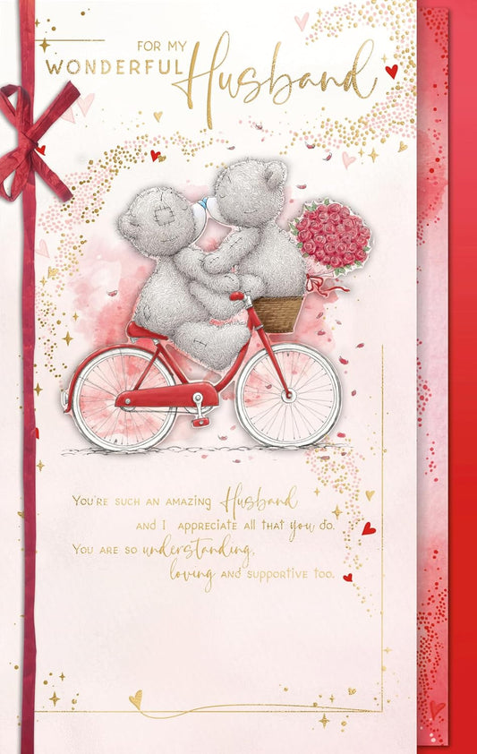 Bears On Bicycle Husband Valentine's Day Card