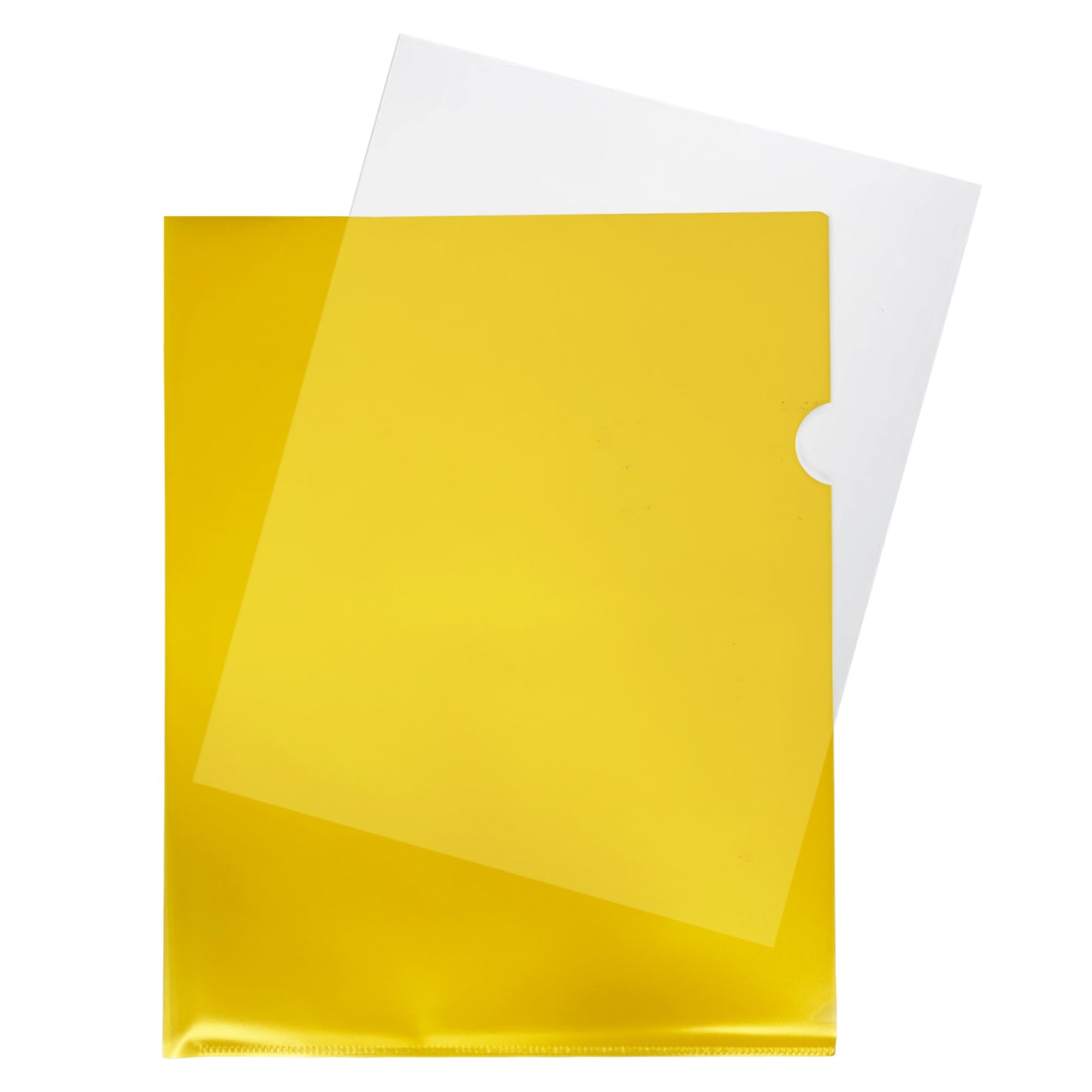 Pack of 50 A4 Yellow L Shaped Open Top and Side Report File Folders