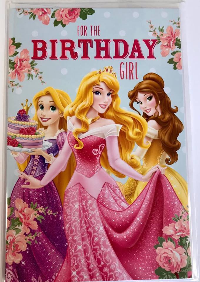 Disney Multiple Princess Birthday Girl Open Greeting Card