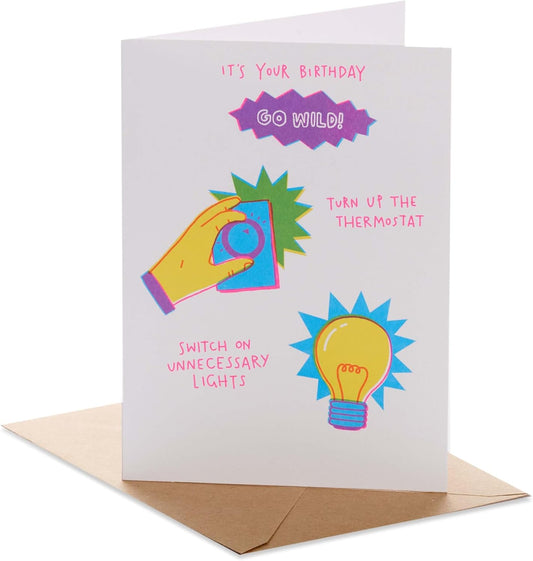 Funny Thermostat and Bulb Design Birthday Card