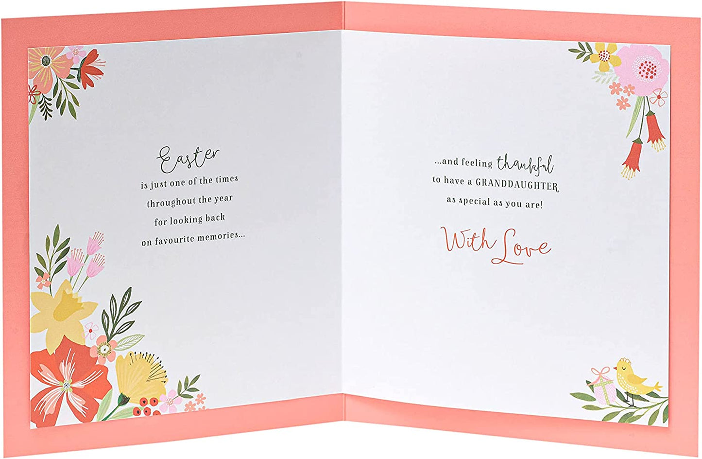 Lovely Granddaughter Floral Design Easter Card