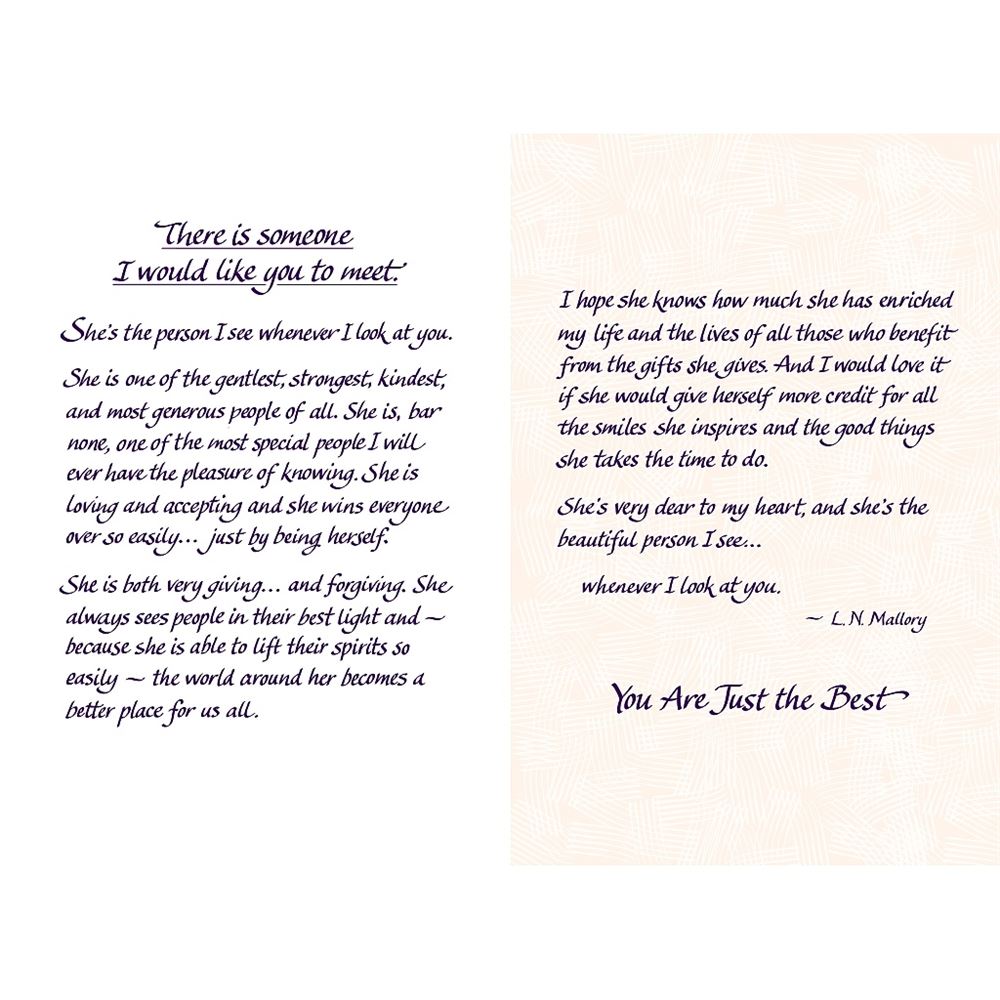 For Someone Deserves How Wonderful She Is.. Sentimental Verses Keepsake Greeting Card