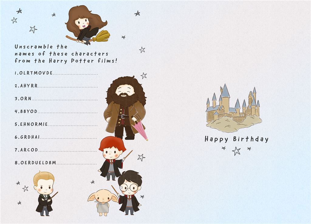 Harry Potter Granddaughter Birthday Card