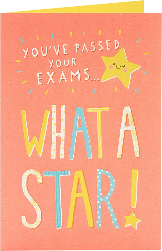 What A Star! Exams Pass Congratulations Card